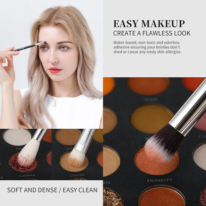 Makeup Brushes 15Pcs Premium Synthetic Kabuki Makeup Brush Set, Professional Foundation Concealers Powder Blush Blending Face Eye Shadows Black Brush Sets