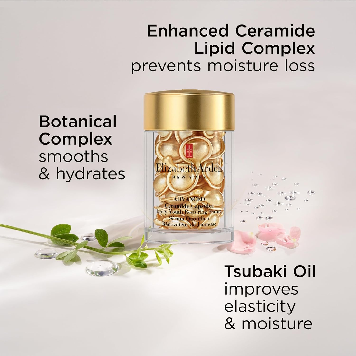 Advanced Ceramide Face Serum Capsules, Anti-Aging Skincare Gift for Women, Fragrance-Free Hydrating Formula for Radiant, Firm Skin