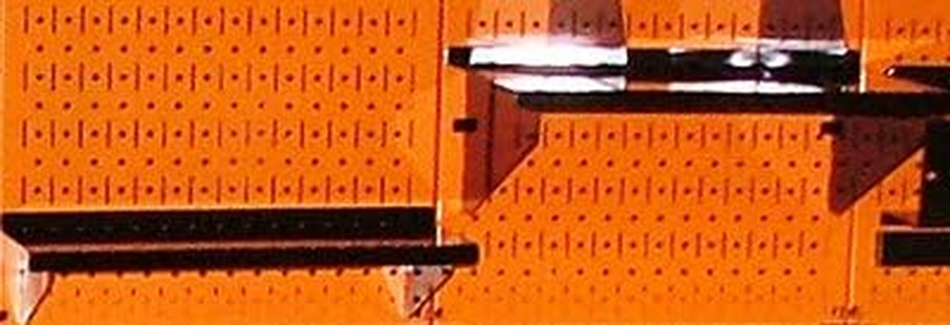 4 Ft Metal Pegboard Standard Tool Storage Kit with Orange Toolboard and Black Accessories