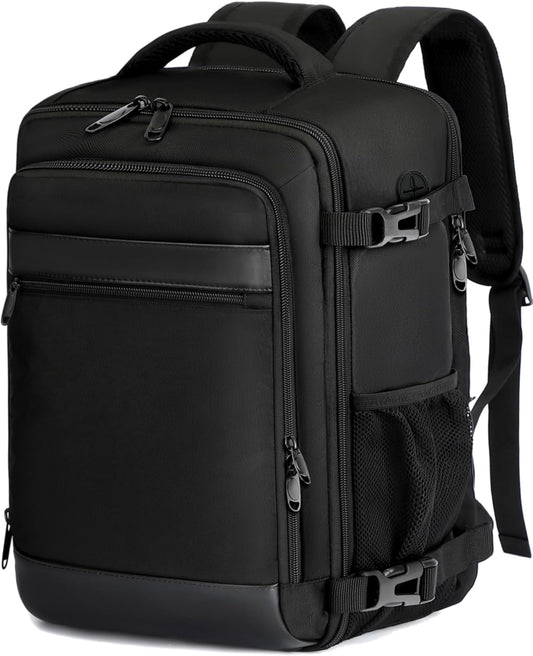 Zaino Ryanair 40X20X25 Da Viaggio Aereo Bagaglio a Mano 20L Borsa Da Cabina per Uomo E Donna, Lavoro, Trekking, Scuola, 14 Pollici Porta PC Dayback Nero