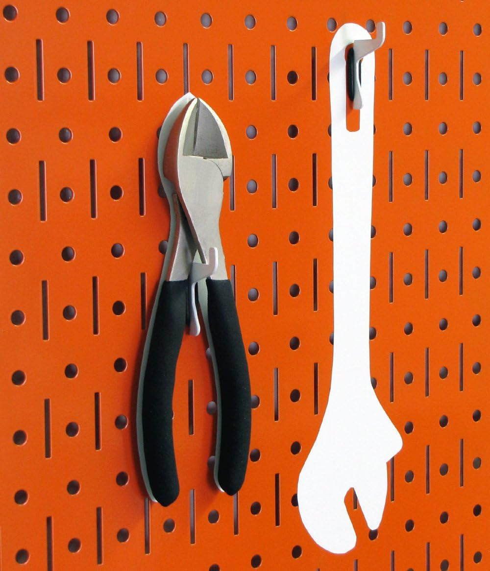 4 Ft Metal Pegboard Standard Tool Storage Kit with Orange Toolboard and Black Accessories