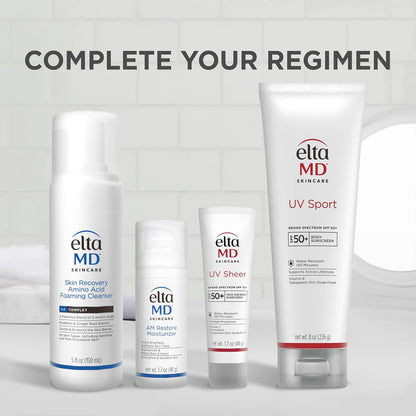 UV Sport Sunscreen Lotion, SPF 50 Body Sunscreen, Water and Sweat Resistant, Oil-Free, Zinc Oxide Formula