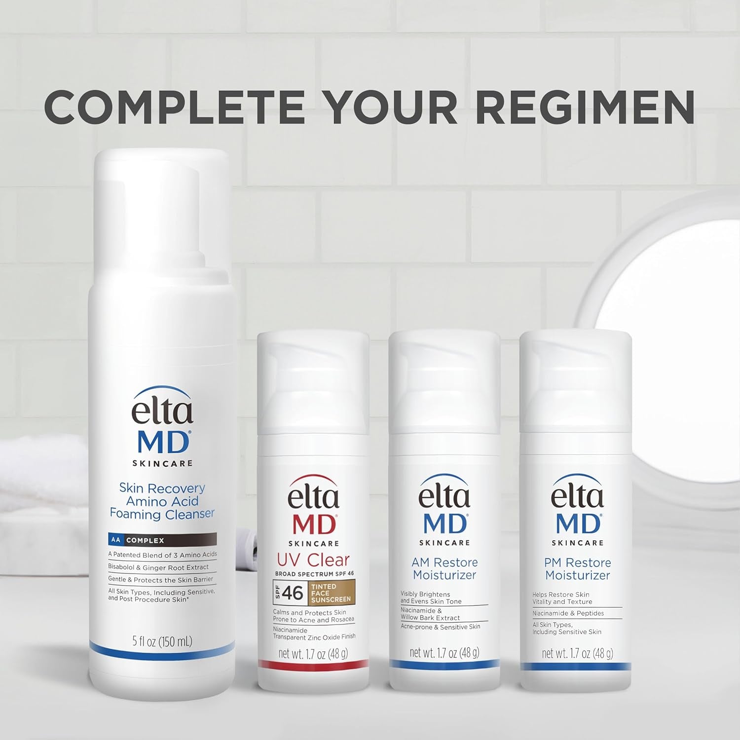 AM Restore Face Moisturizer for Women and Men, Light Moisturizer Face Cream, Made with Niacinamide and Hyaluronic Acid, 1.7 Oz Pump