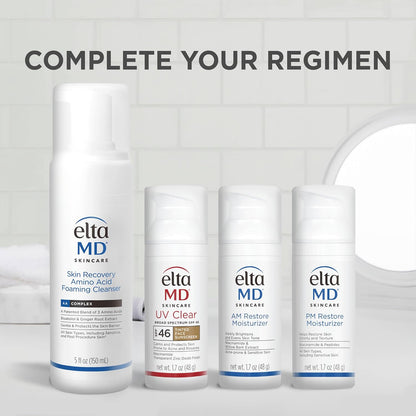 AM Restore Face Moisturizer for Women and Men, Light Moisturizer Face Cream, Made with Niacinamide and Hyaluronic Acid, 1.7 Oz Pump