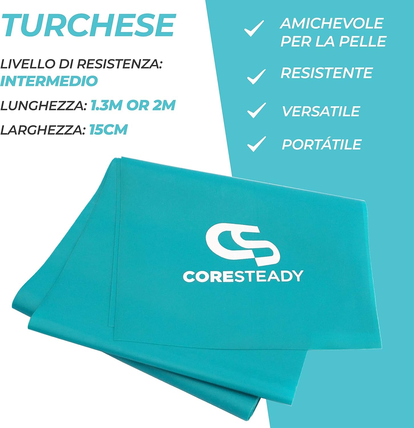 Elastico Fitness Pilates - Fasce Elastiche Fitness Fisioterapia E Yoga - Elastici Palestra per Forza - Set Elastici Fitness Con E-Guida Gratuita